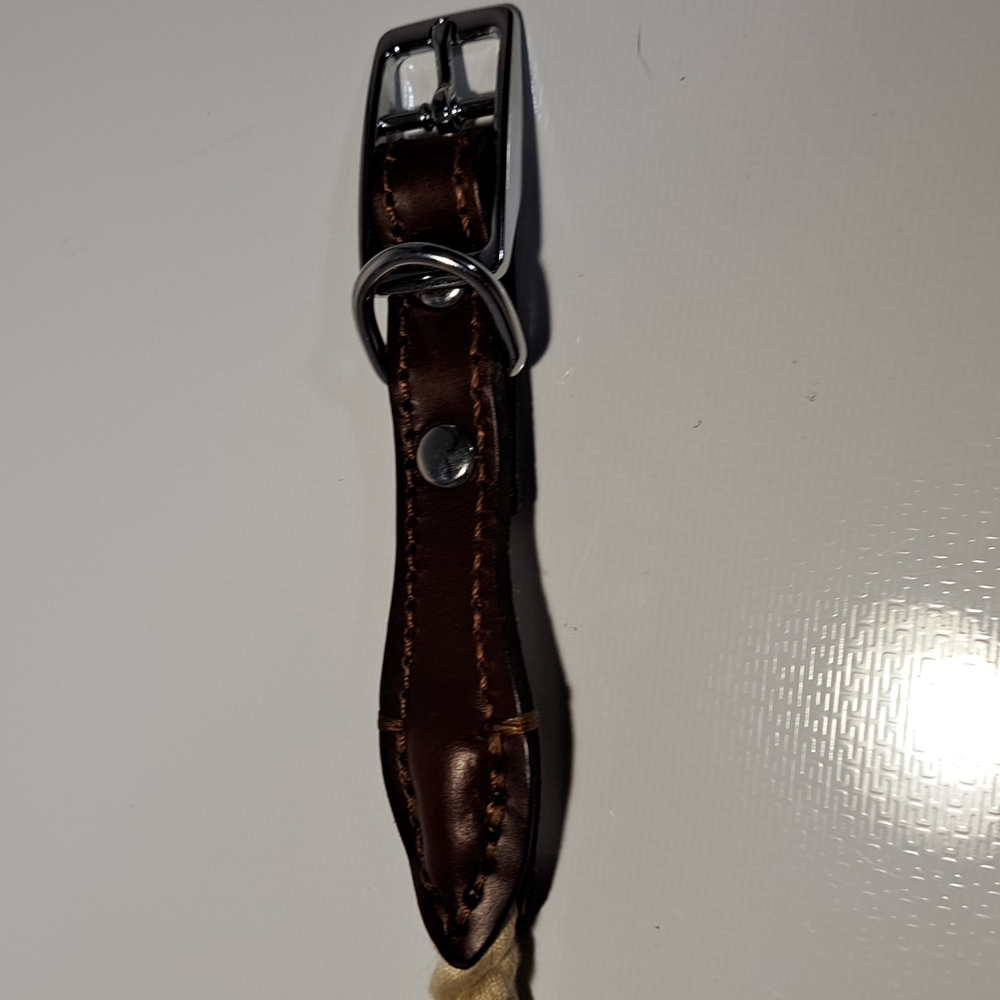 Rope & Leather Collar, Sz S - Picture 3 of 4